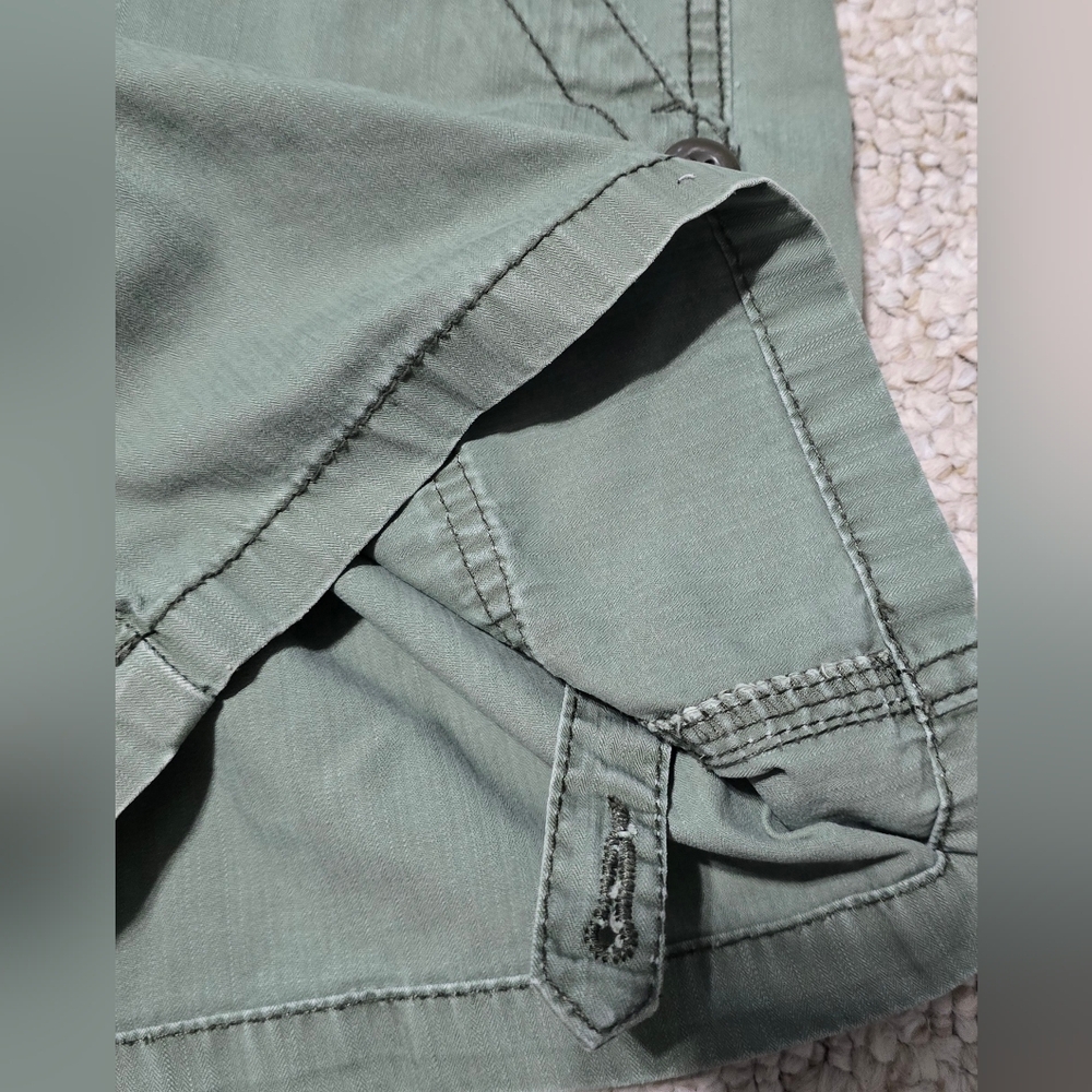 Polo Jeans Ralph Lauren Army Green Hampton Roll Up Shorts Field Pant Size 8 - Picture 7 of 8